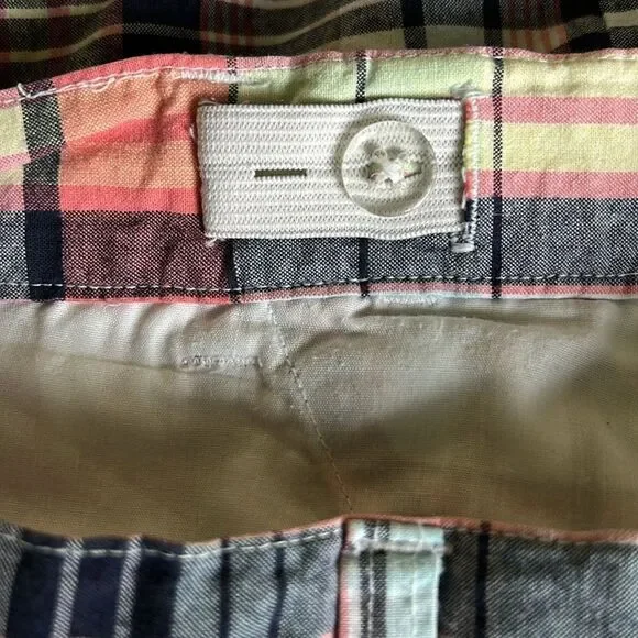 Boys Janie And Jack Blue Coral Check plaid cotton Shorts size 7 - Picture 7 of 7